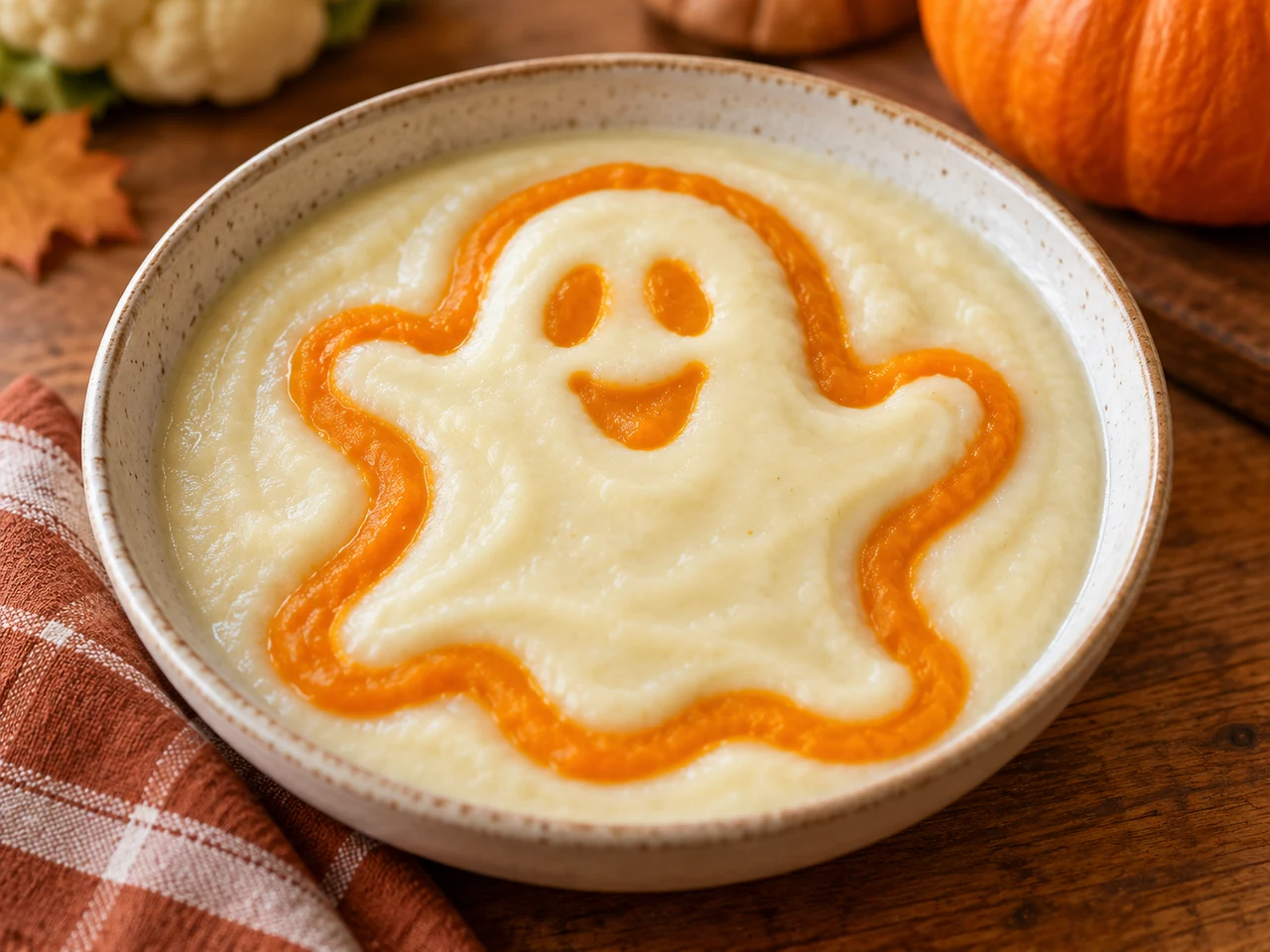 Crema fantasma de coliflor y patata para bebés