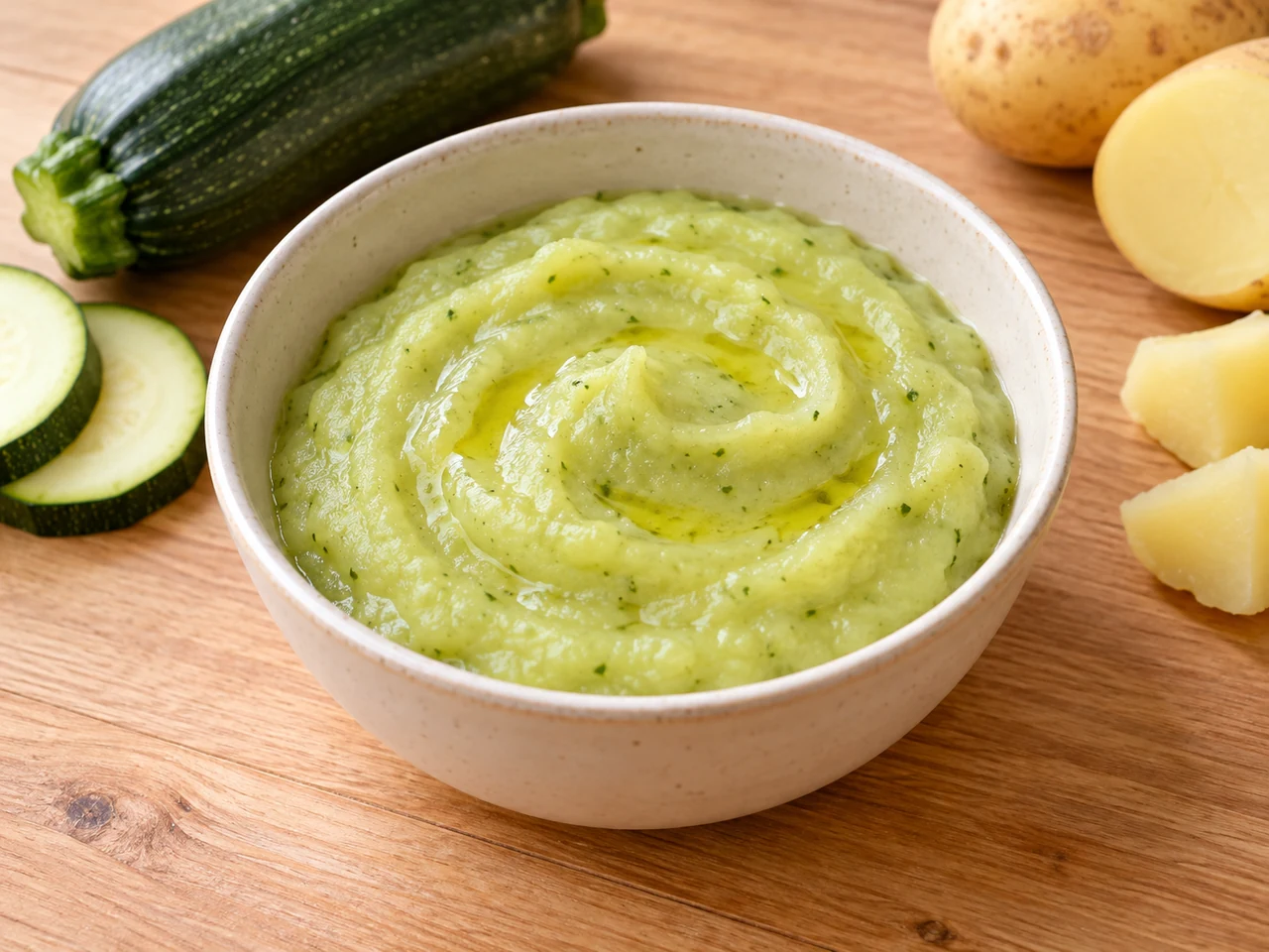 Puré de calabacín y patata para bebés